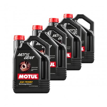 TUDETIC - 4x Manual Transmission Oil Kit MOTYLGEAR 75W80 5L KT-273