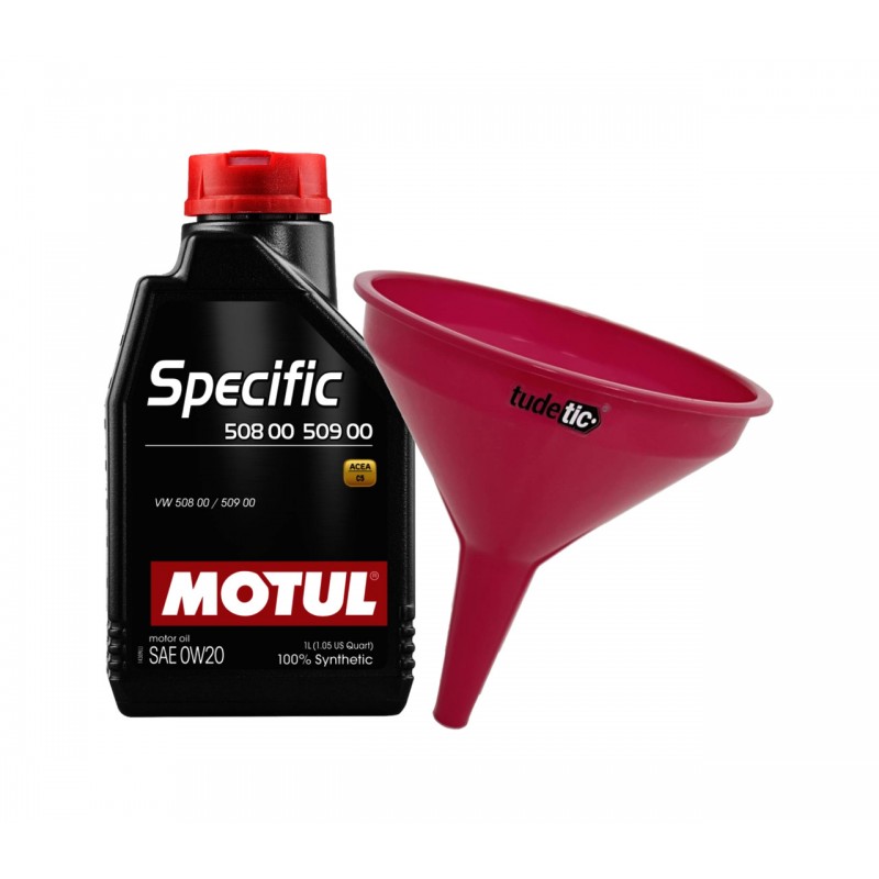 TUDETIC Kit de Aceite Motor + Embudo VW 508.00-509.00 0W20 1L KT-277