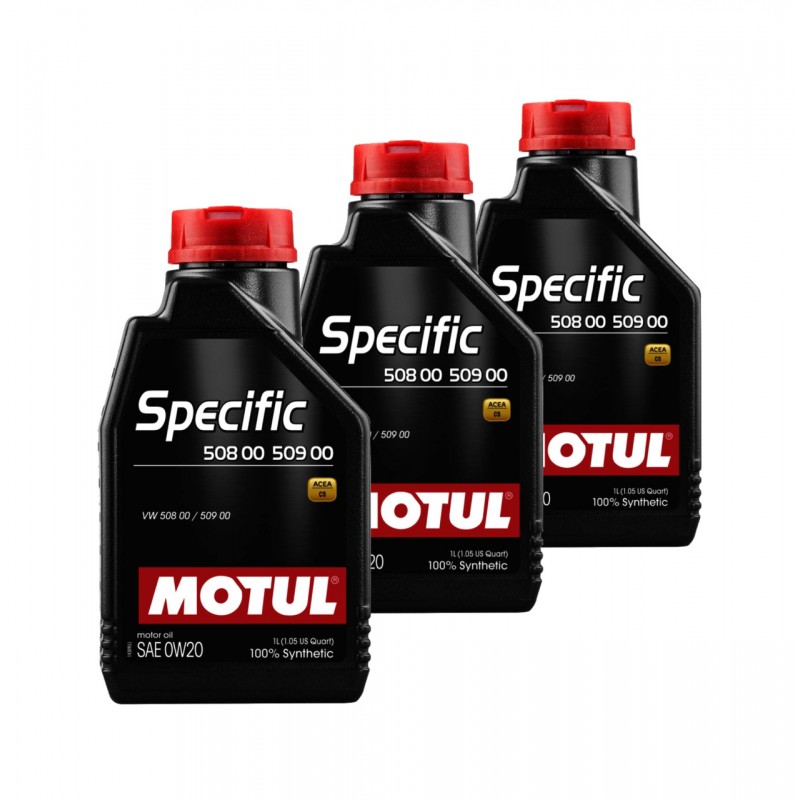 TUDETIC Kit de 3x Aceite Motor VW 508.00-509.00 0W20 1L KT-281