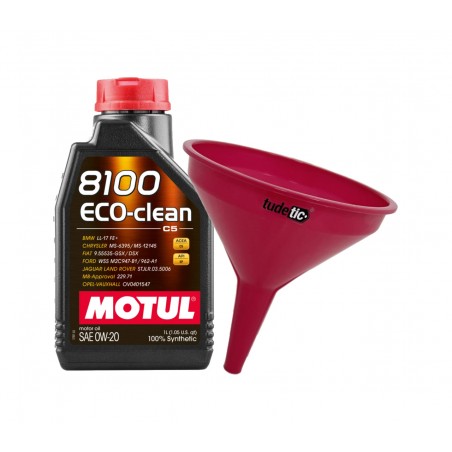 TUDETIC Engine Oil Kit + Funnel 8100 ECO-CLEAN 0W20 KT-291