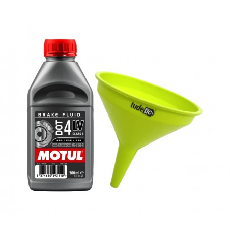 TUDETIC MOTUL DOT 4 LV brake fluid kit + plastic funnel - 500ml KT-298