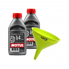 TUDETIC Kit 2x Liquido de Frenos + Embudo DOT 4 LV - 500ML KT-299