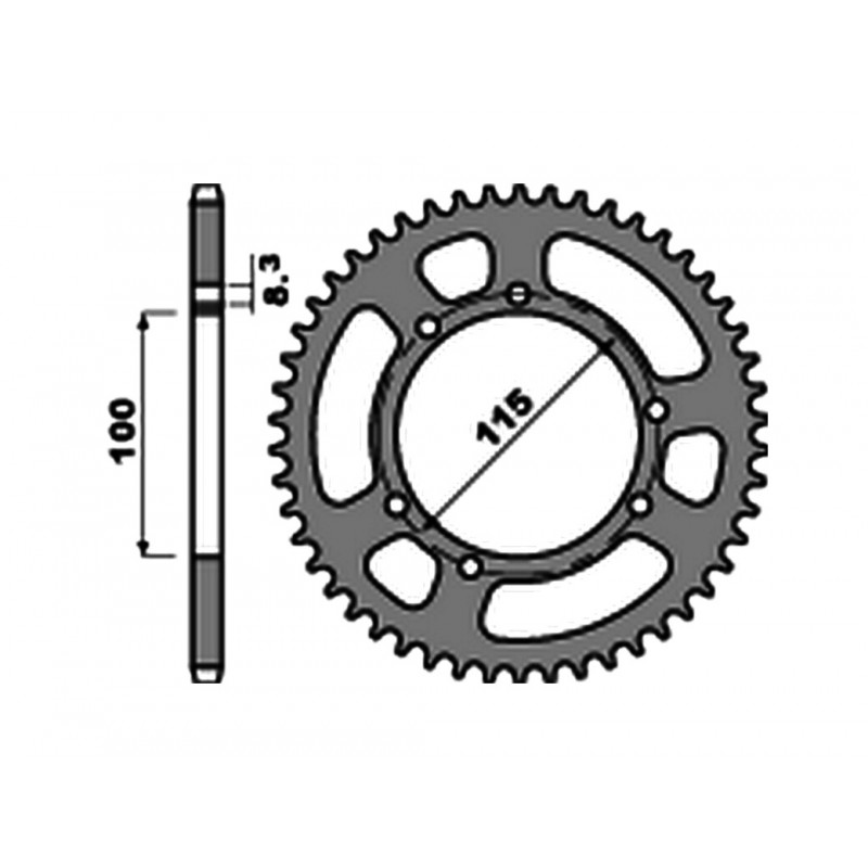 PBR Corona transmisión aluminio ultraligera 4502-428 56T 1108985001