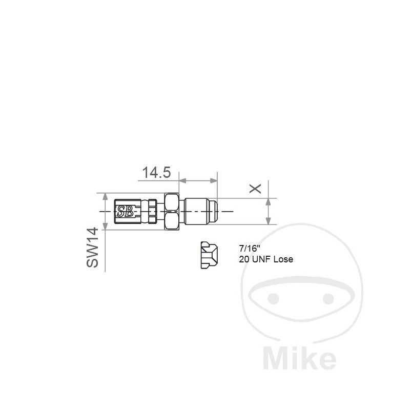 Rosca exterior móvil VARIO INOX TYP440 7/16-20 UNF 757.01.37