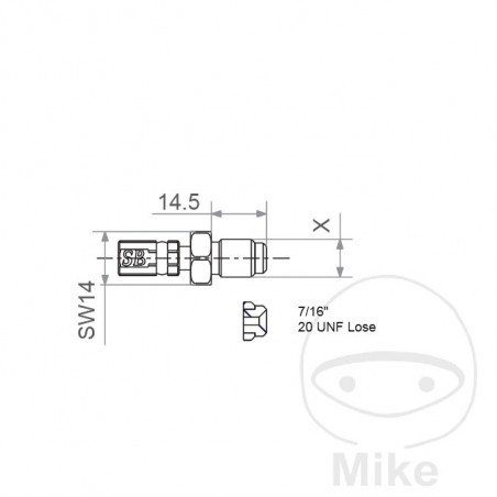 Mobile external thread VARIO INOX TYP440 7/16-20 UNF 757.01.37