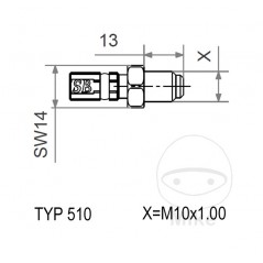 Fixed external thread fitting VARIO TYP510 M10 X 1.00 757.20.76