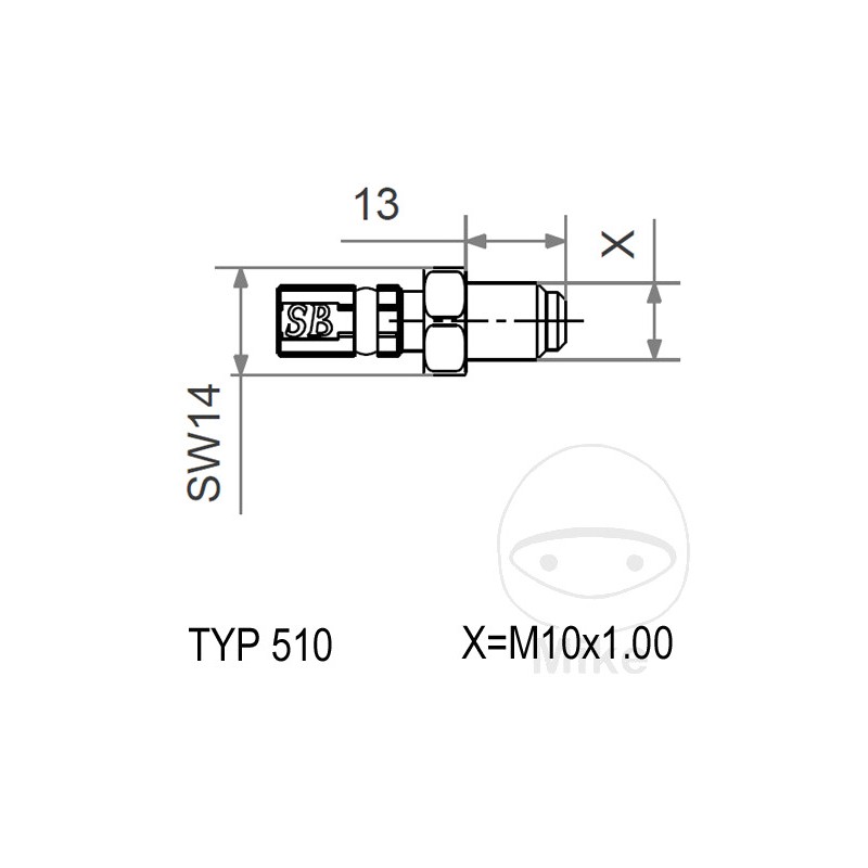 Fixed external thread fitting VARIO TYP510 M10 X 1.00 757.20.76