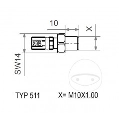 Fixed external thread fitting VARIO TYP511 M10 X 1.00 757.21.18