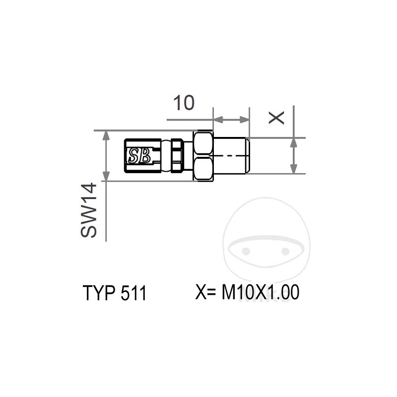 Fixed external thread fitting VARIO TYP511 M10 X 1.00 757.21.18