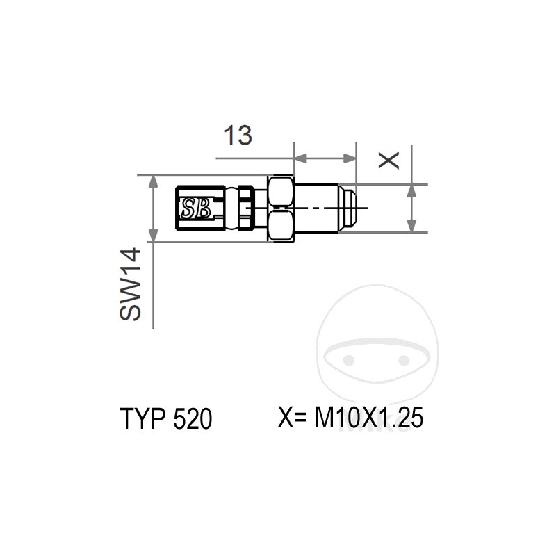 Fixed external thread fitting VARIO TYP520 M10 X 1.25 757.21.42