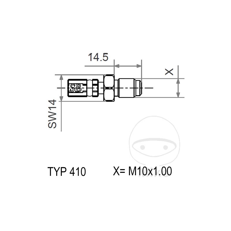 Mobile external thread VARIO INOX TYP410 M10X1.00 + X 757.19.61