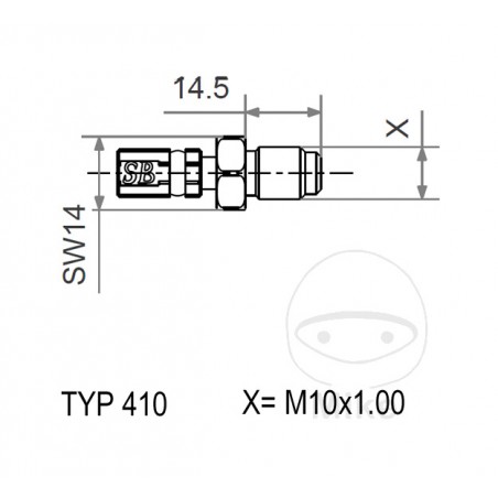 Rosca exterior móvil VARIO INOX TYP410 M10X1.00 + X 757.19.61