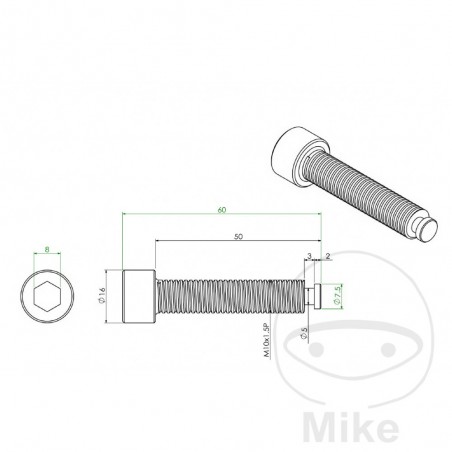 JMP Tornillo de puntal suspensión 60 MM 722 722.02.55