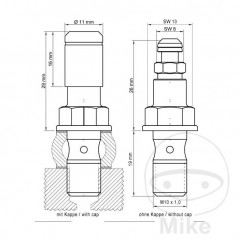STAHLBUS Tornillo banjo simple con purgador de aire M10X1.00 MM 19 757.00.09