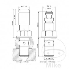 STAHLBUS Tornillo banjo simple con purgador de aire M10X1.25 MM 19 757.00.10