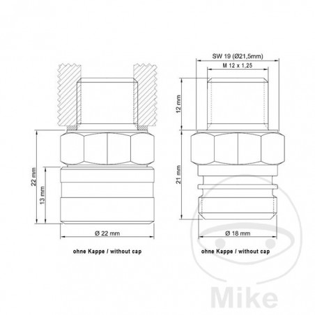 Oil drain screw with valve M12X1.25 MM 723.08.67