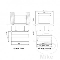 Oil drain screw with valve M16X1.5 MM 723.08.70