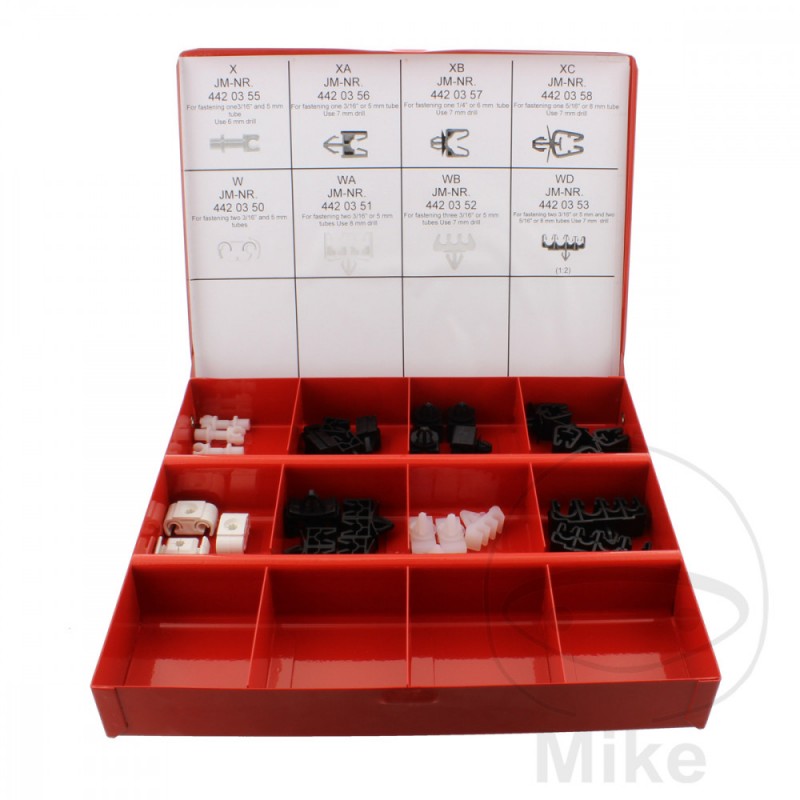 Assortment box of 30 brake hose supports 4490354