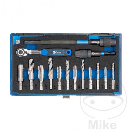 CONDOR Juego 16 brocas en espiral y hexagonal 1/4" M4-12 6370085