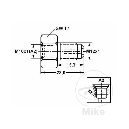 ATE Brake hose adapter M12-10X1 4420068