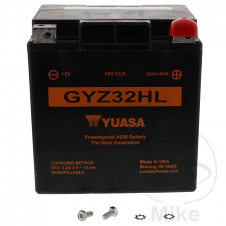 YUASA Batería de moto sin mantenimiento cargada GYZ32HL WET 7078205