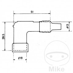 NGK Spark plug pipe LD05E 708.35.20