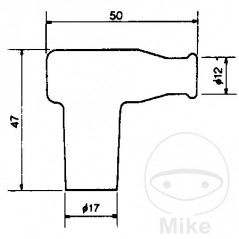NGK Pipa de bujía TB05EM-R 708.52.85