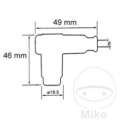 NGK Racing spark plug pipe with cable CR4 ALTN: 7087414 M 708.53.43