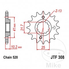 JT SPROCKETS Transmission front sprocket 15 TEETH 520 726.01.69