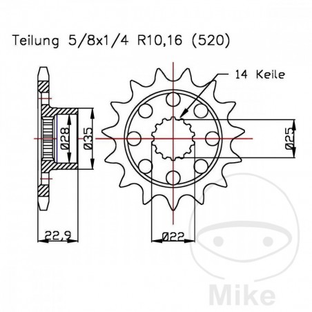 ESJOT Piñón racing 15T P-520 726.05.42