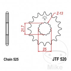JT SPROCKETS Transmission front sprocket 17 TEETH 525 726.34.11