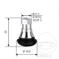 Válvula de goma con funda para neumáticos moto 11.3 MM TR412 519.27.78