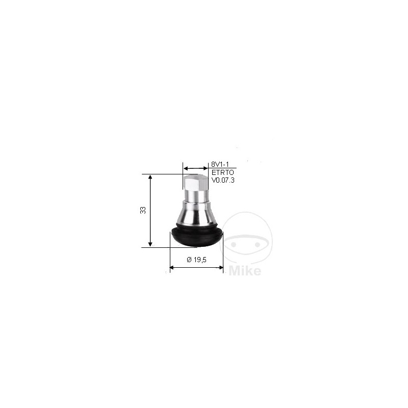 Rubber valve with cover for motorcycle tires 11.3 MM TR412 519.27.78