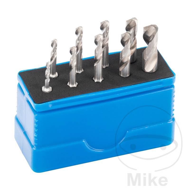 Set of 9 spiral drill bits 1/4 HSS-G M2 6370082