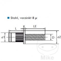 Pack 100 tornillos remache ciego M5X11 4790196