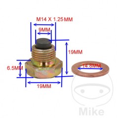 JMP Titanium Magnetic Oil Drain Screw with Gasket M14X1.25 MM 723.93.12