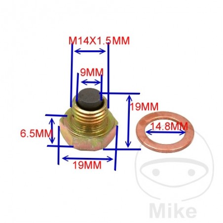 JMP Titanium Magnetic Oil Drain Screw with Gasket M14X1.50 MM 723.93.20