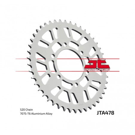 JT SPROCKETS Corona plato trasmision de aluminio 47 478 4090021247