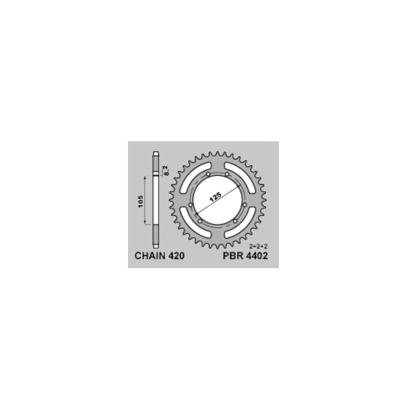 PBR Piñón trasero estándar de acero 4402 - 420 1108809002