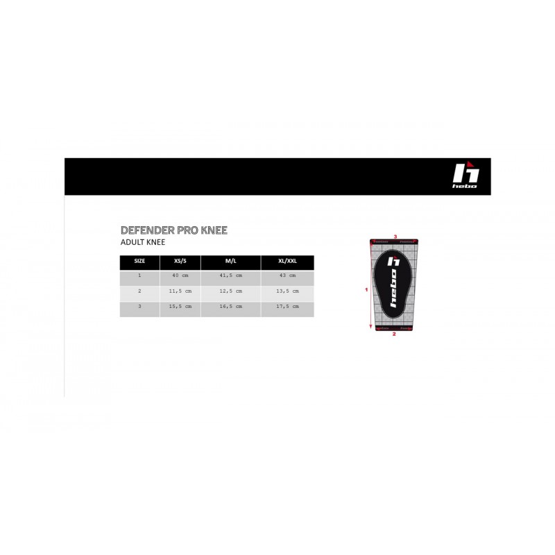 HEBO Long knee DEFENDER PRO PAD 2.0 HE6348