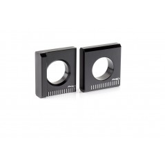 Set of tensioners for rear wheel axle