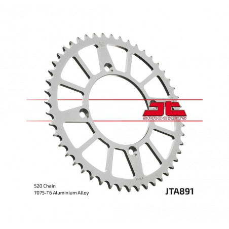 JT SPROCKETS Corona plato trasmision de aluminio 46 891 4090021646