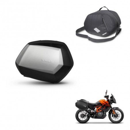 SHAD SH35 PREMIUM suitcases + mounting bracket internal bag KIT-435061