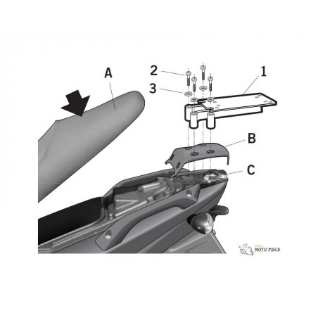 SHAD SHAD Top Master fixing to anchor top cases to the motorcycle - Hardware compatible with Top Case SHAD and SHAD TERRA SHAD T