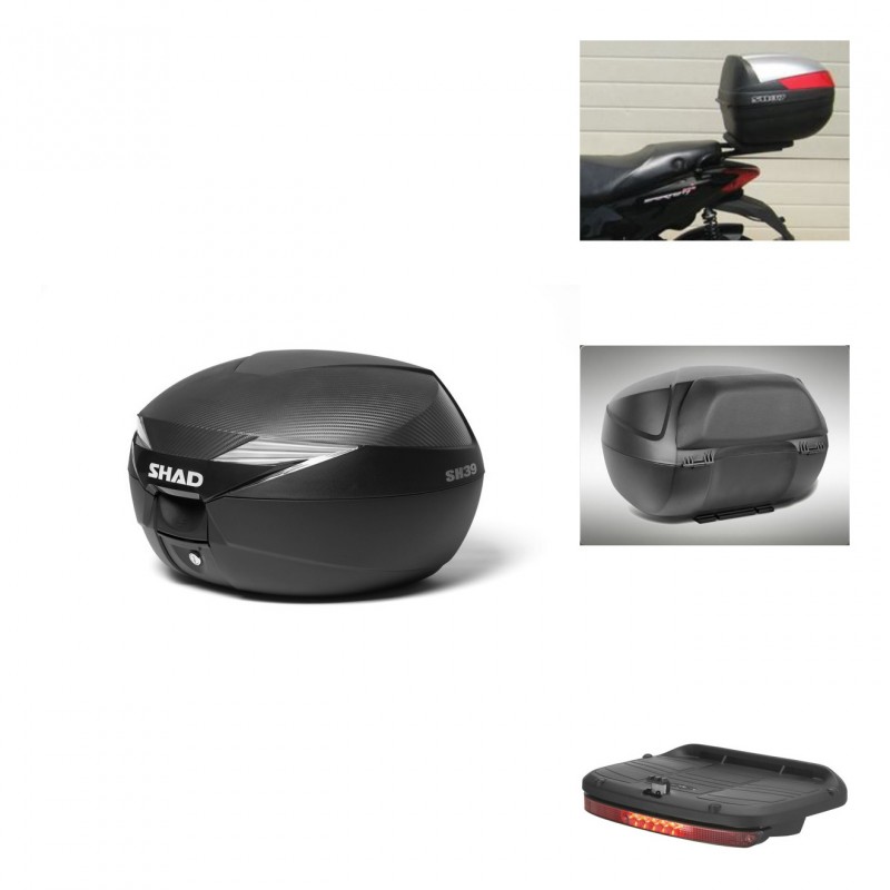 SHAD Baul SH39 carbon + soporte montaje accesorios KIT-438292