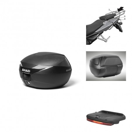 SHAD Baul SH39 carbon + soporte montaje accesorios KIT-438295