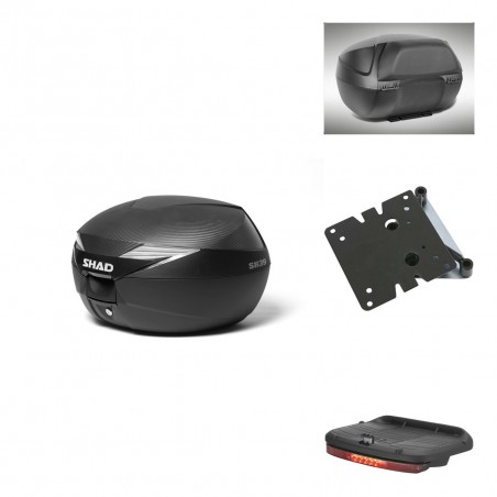 SHAD Baul SH39 carbon + soporte montaje accesorios KIT-438301