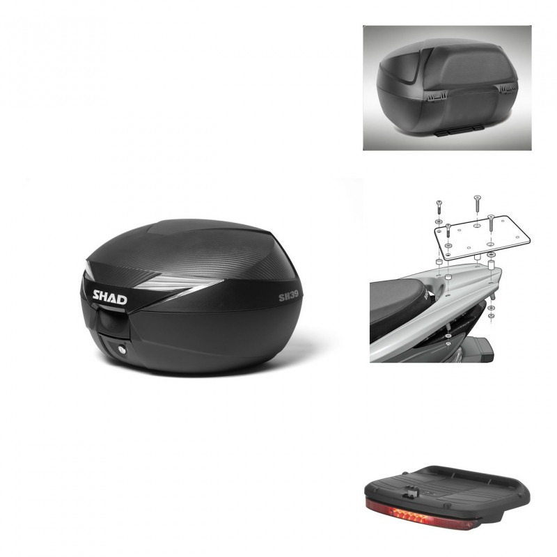 SHAD Baul SH39 carbon + soporte montaje accesorios KIT-438328