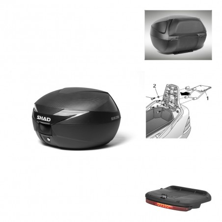 SHAD Baul SH39 carbon + soporte montaje accesorios KIT-438385