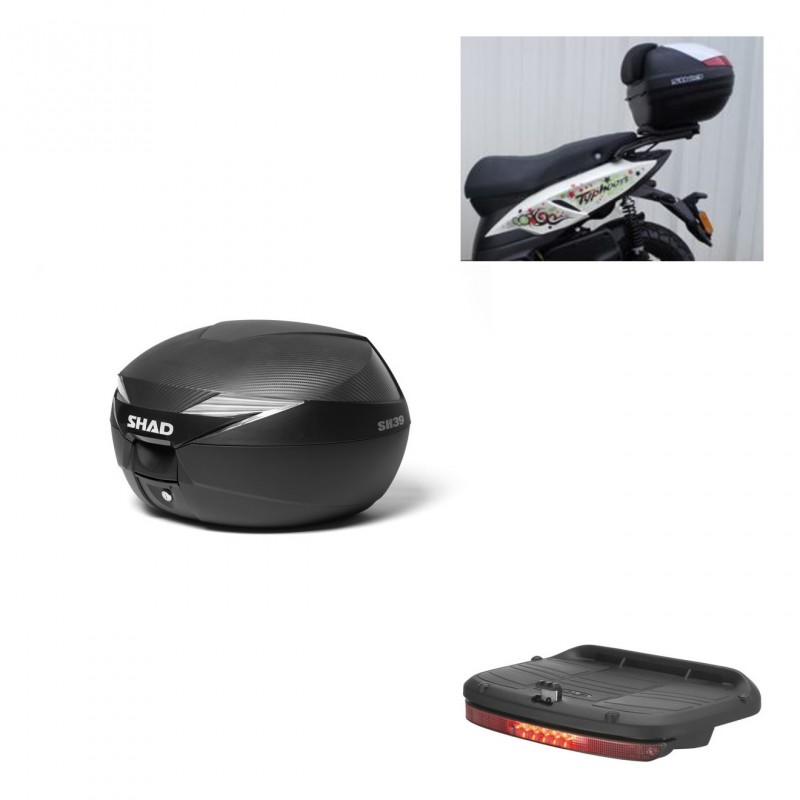 SHAD Baul SH39 carbon + soporte montaje luz de freno KIT-438405